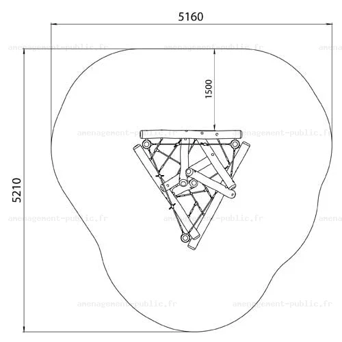Structure pour aires de jeux extérieures en bois de robinier
